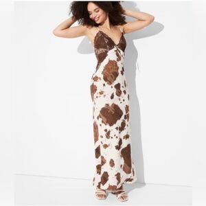 Wild Fable Brown and White Maxi Dress